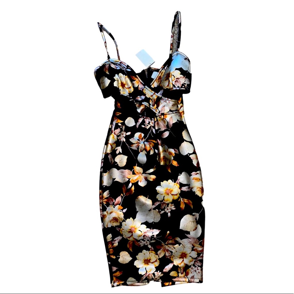 Spaghetti strap foil print dress